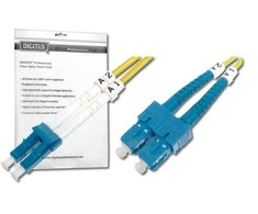 Assmann Electronic DIGITUS LWL patchable LC/SC 09/125um singelmode Duplex be halogenų su protokolu geltona 1m