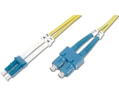 Assmann Electronic DIGITUS LWL patchable LC/SC 09/125um singelmode Duplex be halogenų su protokolu geltona 2m