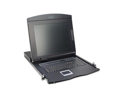 Assmann Electronic DIGITUS modulinė 43,2 cm 17 colių TFT konsolė su 8 prievadų KVM US klaviatūra RAL 9005 juodos spalvos