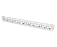 DIGITUS Patchpanel 1HE 24-Port Modular grau transp.-Beschri.
