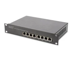Digitus 10" tinklo rinkinys, 6U spintelė, lentyna, PDU, 8 prievadų jungiklis, CAT 6 pataisų skydelis, Pilkas | Digitus | Tinklo rinkinys | DN-10-SET-1