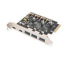 Reguliatorius Digitus USB valdiklis 3.1 DIGITUS PCie - 2x USB C / 3x USB A 3.1 Gen.2 10Gbps, Chipset ASM1142