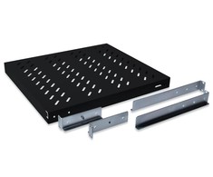 DIGITUS 19" Cabinet shelf, 1U, 500-780mm, color juodas (RAL 9005), DN-97647