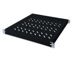DIGITUS 19" Cabinet shelf, 1U, 350-500mm, color juodas (RAL 9005), DN-97645