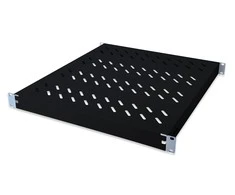 DIGITUS 19" Cabinet shelf, 1U, 350-500mm, color juodas (RAL 9005), DN-97645