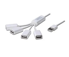 Assmann Electronic DIGITUS USB2.0 kabelio šakotuvas 4 prievadų magistralė maitinama 4xUSB A/F 1xUSB A/M be maitinimo šaltinio