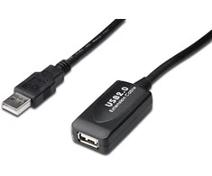 Assmann Electronic DIGITUS USB 2.0 kartotuvo kabelis, 15m USB A vyriškas / A moteriškas