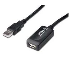 Assmann Electronic DIGITUS USB 2.0 kartotuvo kabelis, 15m USB A vyriškas / A moteriškas