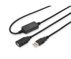Assmann Electronic DIGITUS USB 2.0 kartotuvo kabelis 10m USB A vyriškas / A moteriškas