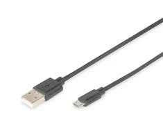 USB kabelis Digitus USB-A - 1 m Juodas (DB-300127- 010- S)