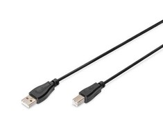 Digitus DB-300102-018-S USB 2.0 kabelis tipas A - B M/M, 1,8 m, juodas