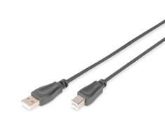 USB kabelis Digitus USB-A - USB-B 0,5 m Juodas (AK-300105-005-S)