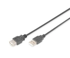 Assmann Electronic ASSMANN USB 2.0 extension cable 3.0m, A M/AF, juodas, AK-300202-030-S