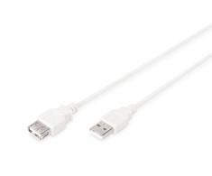 Digitus ASSMANN USB 2.0 extension cable 1.8m, A M/AF, rusvai gelsvas, AK-300202-018-E