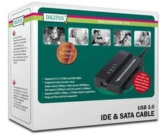 Assmann Electronic DIGITUS USB3.0 adapterio laidas prie SATA ir IDE, įskaitant maitinimo šaltinį 2,5" + 3,5" HDD + SSD