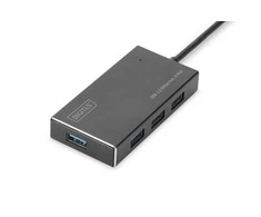Assmann Electronic DIGITUS USB 3.0 Hub 4 prievadų Įsk. 5V/2A maitinimo šaltinis Aliuminio korpusas