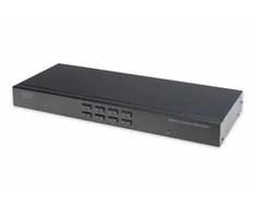 Assmann Electronic DIGITUS 8 krypčių kombinuotas KVM jungiklis, 1 vartotojo 8 kompiuterių modulio lizdas IP moduliui