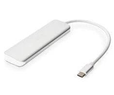 DIGITUS DA-70242-1 DIGITUS HUB 4 prievadų USB 3.0 SuperSpeed su C tipo maitinimo tiekimu aliuminio