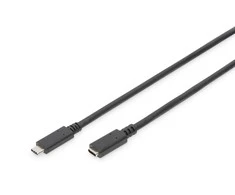 Assmann Electronic ASSMANN USB Type-C ilgintuvo kabelis, tipas C M F 0,7 m, visas funkcijas Gen2 5A 10GB 3.1 Versija CE bl