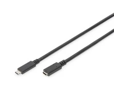Assmann Electronic ASSMANN USB Type-C ilgintuvo kabelis, tipas C M F 0,7 m, visas funkcijas Gen2 5A 10GB 3.1 Versija CE bl