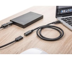 Assmann Electronic ASSMANN USB Type-C ilgintuvo kabelis, tipas C M F 0,7 m, visas funkcijas Gen2 5A 10GB 3.1 Versija CE bl
