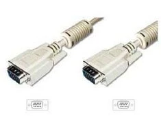 DIGITUS VGA Monitorius connection cable, HD15, M/M, 5.0m, 3Coax/7C, 2xferrite beige, DK-310103-050-E