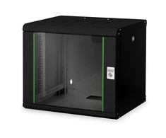 Digitus | Wall Mounting Cabinet | DN-19 09-U-SW | IP protection class: IP20; Front door: Glass door, single opening; Cabinet type: Wall mounting cabinet; Equipment mounting depth min.-max.: 305-370 mm; Load capacity: 100 kg | Juodas