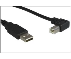 USB kabelis MicroConnect USB-A - USB-B 1 m Juodas (USBB1ANGLED)