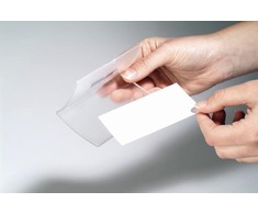 *Dėklas vardinei kortelei Durable, 54x90mm, su magnetu, lenktas, kieto plastiko, skaidrus