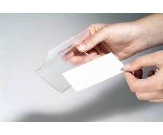 *Dėklas vardinei kortelei Durable, 54x90mm, su magnetu, lenktas, kieto plastiko, skaidrus