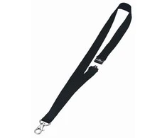 Durable Tekstilinis ženklelių vėrinys / virvelė 20 su apsauginiu atleidimu, juoda, 20 mm, 440 mm, 10 vnt.