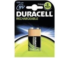 Akumuliatorius - Duracell 9V Įkraunamas 170 mAh 400 Ciklų