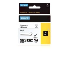 Juostelė DYMO Rhino 12mm x 5.5m, vinilinė, juoda ant balto / S0718600 18444
