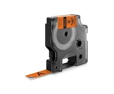Juostelė DYMO D1,12 mm x 5,5m, juoda/oranžinė