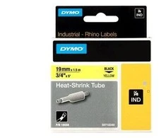 DYMO Rhino Professional, pastebimai susitraukiantis vamzdelis, 19x1,5 mm, juodas tekstas ant geltonos žarnos, 1,5 m, 18058