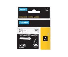 DYMO Rhino Professional, poliesterio juosta, 6 mm, juodas tekstas ant baltos juostos, 5,5 m 1805442