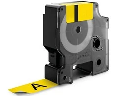 Juostelė DYMO D1 12mm x 7m, vinilinė, juoda ant geltono / S0720580 45018