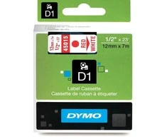 Juostelė DYMO D1 12mm x 7m, vinilinė, raudona ant balto / S0720550 45015