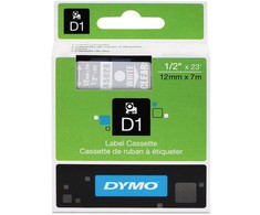 DYMO S0720600 D1 Juostelė 12mm x 7m (skaidri / baltas šifras)