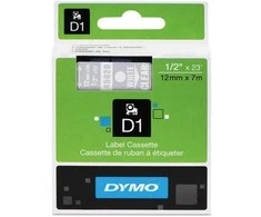 DYMO S0720600 D1 Juostelė 12mm x 7m (skaidri / baltas šifras)