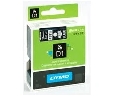 D1, žymėjimo juosta, 19mm, baltas tekstas ant juodo juostos, 7m - 45811 DYMO / S0720910