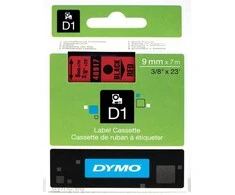 Juostelė DYMO D1 9mm x 7m, juoda ant raudono / S0720720 40917