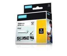 Juostelė DYMO Rhino 19mm x 5.5m, vinilinė, juoda ant balto / S0718620 18445