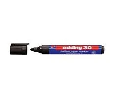 Žymeklis popieriui Edding 30 brilliant, apvaliu galiuku, 1.5-3mm, juodos spalvos