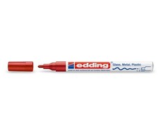 Žymeklis Edding 751 lako pagrindu, apvaliu galiuku, 1-2mm, raudonos spalvos