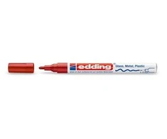 Žymeklis Edding 751 lako pagrindu, apvaliu galiuku, 1-2mm, raudonos spalvos