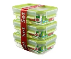 Emsa Food Clip&amp;Close transp./mėlyna 3v pakuotė 0,55l