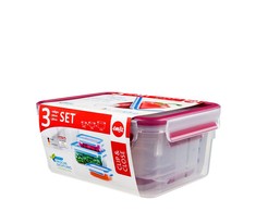 Emsa Emsa Clip &amp; Close maisto konteinerių rinkinys – 3 - 0,55 / 1,0 / 2,3 l rinkinys