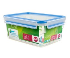 EMSA CLIP &amp; CLOSE - Dėžė - Stačiakampis - 2,3 L - Mėlyna, Permatomas - Polipropilenas (PP), Termoplastinis elastomeras (TPE) - Vokietija