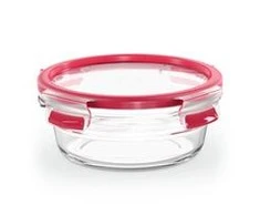 Emsa Emsa Clip&amp;Close Glass Food Container 600 ml raudona